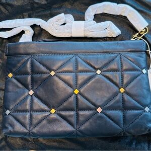 Brand New Anne Klein Facile Crossbody: Black Quilted Women's Bag